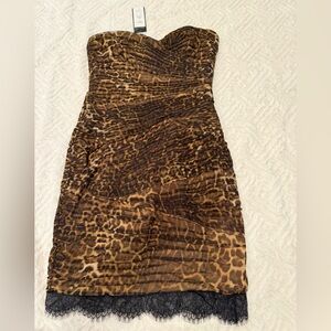BCBGMaxAzria Brown Leopard Mini Dress